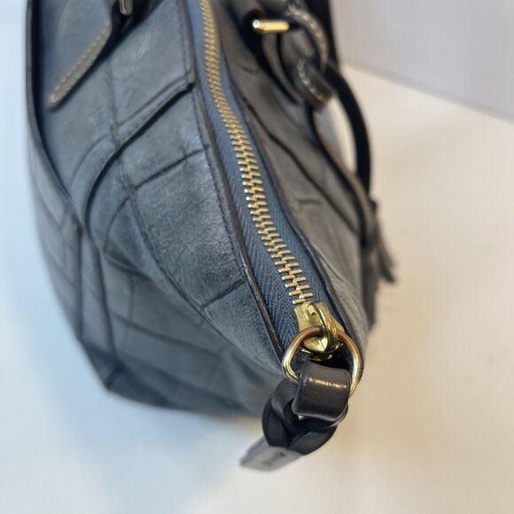 Dooney & Bourke Maxine Tote Denison Leather Smoke Gray Shoulder Bag Crocodile - Picture 6 of 15